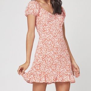 Lost & Wander Orange Floral Mini Dress